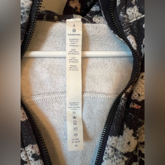 Lululemon Scuba Hoodie Cotton Fleece EUC Spring Bloom Multi / Alpine White Sz 4 - Picture 6 of 9
